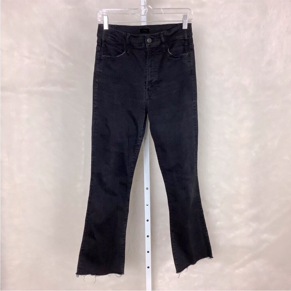 Mother The Hustler Ankle Fray Not Guilty Black Denim Jeans